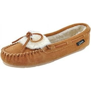 Holly Folded Tongue Moccasin Slipper Indoor Outdoor House Slippers Cinnamon (Cinnamon, 6)